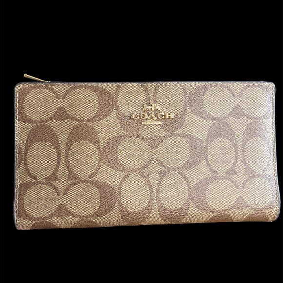 COACH CLASSIC C COATED CANVAS WALLET - DOUBLE SNAP - Picture 4 of 6